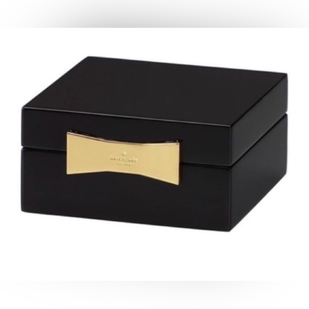 Kate Spade New York & Lenox  Garden Drive BLACK Lacquer Square Box  NWT
